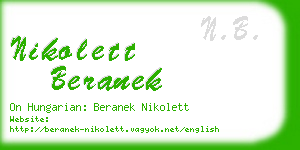 nikolett beranek business card